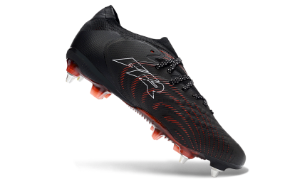 Men's Puma Future 8 Ultimate SG Soft Ground Low-Tops Football Boots - Black/Crimson Red/Bright Orange
