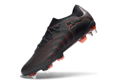 Men's Puma Future 8 Ultimate SG Soft Ground Low-Tops Football Boots - Black/Crimson Red/Bright Orange
