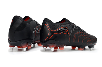 Men's Puma Future 8 Ultimate SG Soft Ground Low-Tops Football Boots - Black/Crimson Red/Bright Orange
