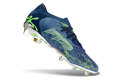 Men's Puma Future 8 Ultimate FG Firm Ground Low-Tops Football Boots - Navy/Neon Green/Chrome