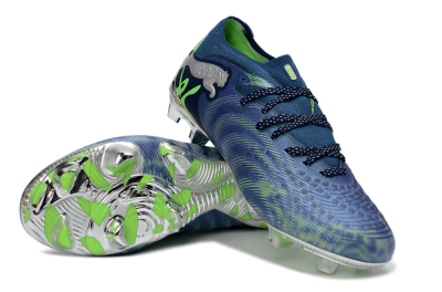 Men's Puma Future 8 Ultimate FG Firm Ground Low-Tops Football Boots - Navy/Neon Green/Chrome
