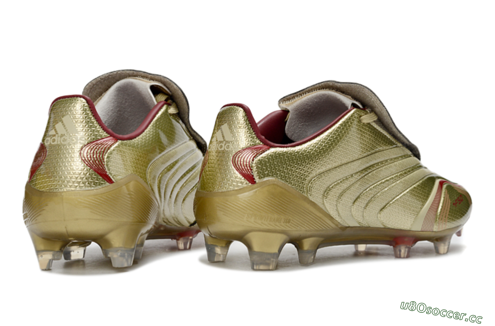 Men's Adidas F50 Elite Laceless FG Firm Ground Low-Tops Football Boots - Gold/Crimson Red/Metallic Finish 6