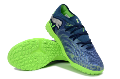Men's Puma Future 8 Ultimate TF Artificial Turf Low-Tops Football Shoes - Blue/Lime Green/Navy Blue