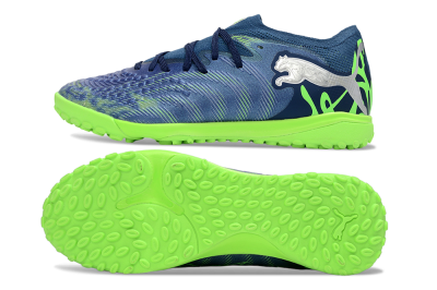 Men's Puma Future 8 Ultimate TF Artificial Turf Low-Tops Football Shoes - Blue/Lime Green/Navy Blue