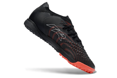 Men's Puma Future 8 Ultimate TF Artificial Turf Low-Tops Football Shoes - Black/Fiery Red/Shadow Black