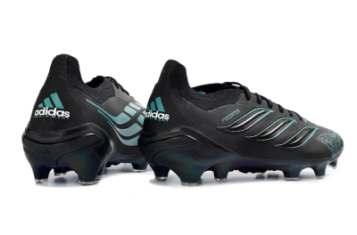 Unisex Adidas Predator 26 Elite FG Firm Ground Low-Tops Football Boots - Black/Turquoise Blue/Deep Navy