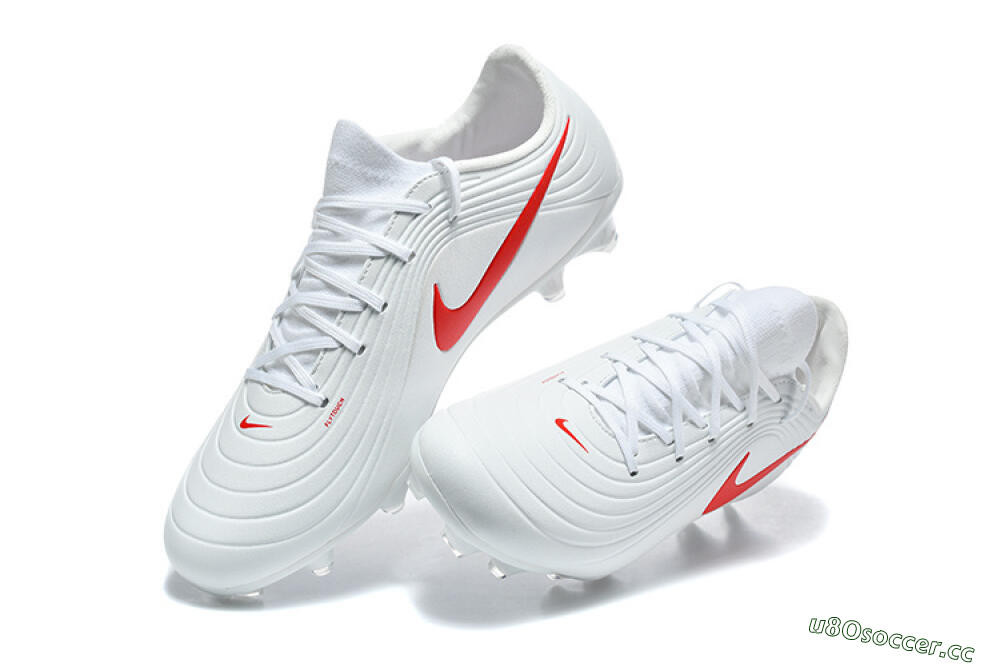 Men's Nike Tiempo Legend 11 Elite FG Firm Ground Low-Tops Football Boots - White/Bright Red/Muted Grey 6