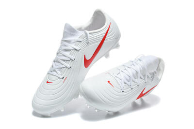 Men's Nike Tiempo Legend 11 Elite FG Firm Ground Low-Tops Football Boots - White/Bright Red/Muted Grey