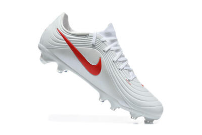 Men's Nike Tiempo Legend 11 Elite FG Firm Ground Low-Tops Football Boots - White/Bright Red/Muted Grey