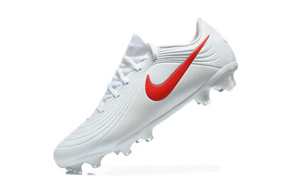 Men's Nike Tiempo Legend 11 Elite FG Firm Ground Low-Tops Football Boots - White/Bright Red/Muted Grey