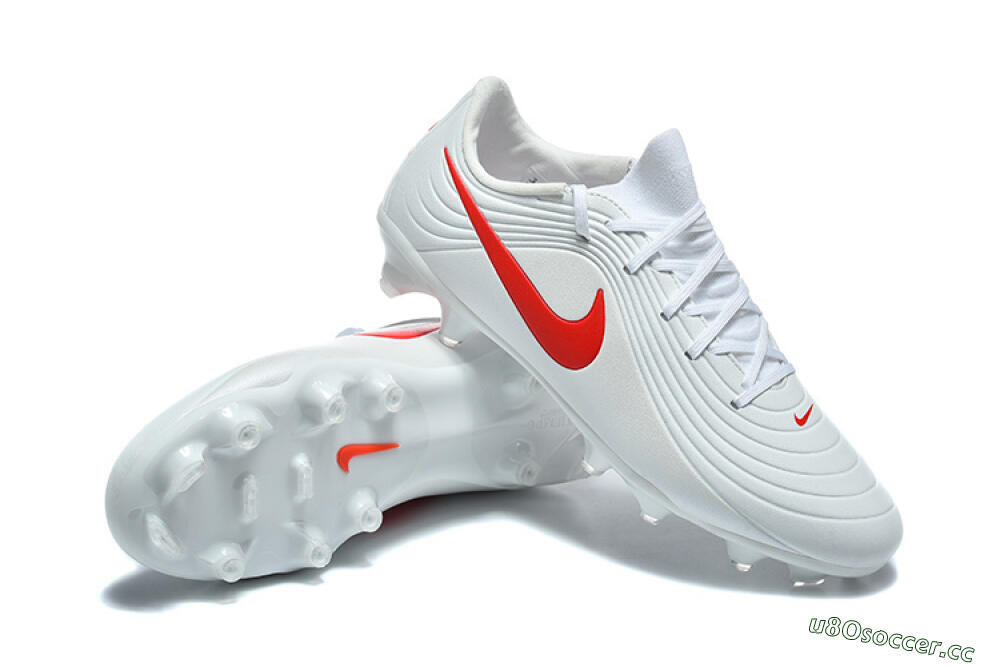 Men's Nike Tiempo Legend 11 Elite FG Firm Ground Low-Tops Football Boots - White/Bright Red/Muted Grey 4