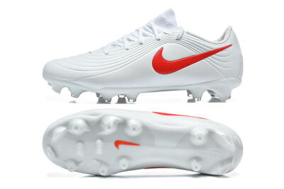 Men's Nike Tiempo Legend 11 Elite FG Firm Ground Low-Tops Football Boots - White/Bright Red/Muted Grey