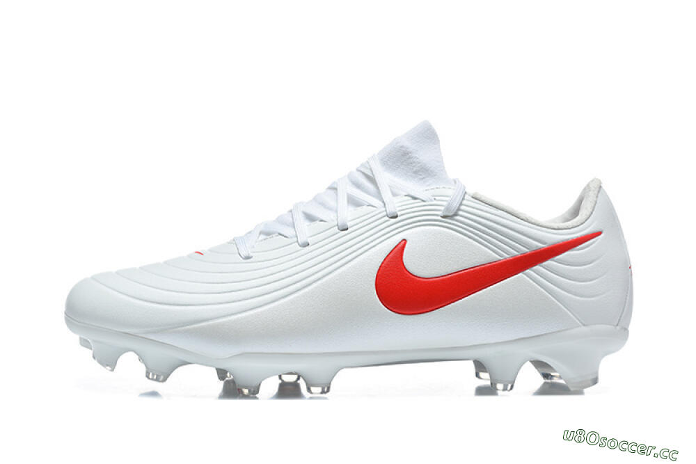 Men's Nike Tiempo Legend 11 Elite FG Firm Ground Low-Tops Football Boots - White/Bright Red/Muted Grey 0