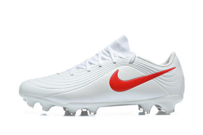 Men's Nike Tiempo Legend 11 Elite FG Firm Ground Low-Tops Football Boots - White/Bright Red/Muted Grey
