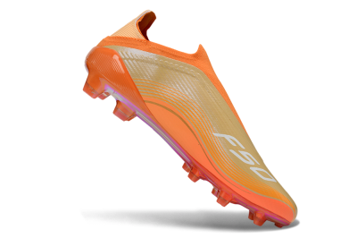 Unisex Messi x Adidas F50 Elite Laceless FG Firm Ground Low-Tops Football Boots - Orange/Sunset Glow/Golden Shine
