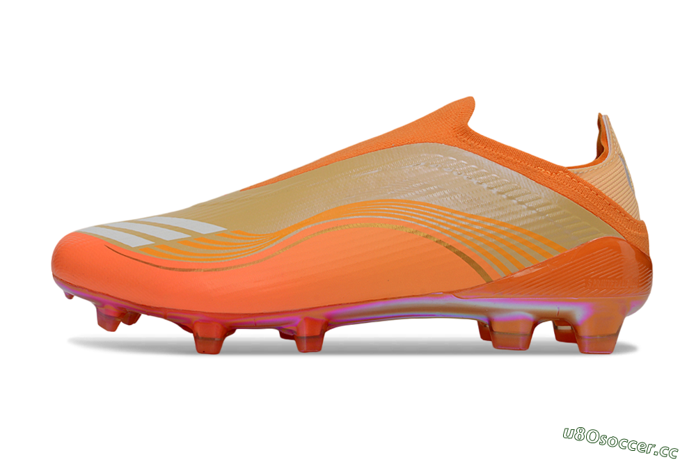 Unisex Messi x Adidas F50 Elite Laceless FG Firm Ground Low-Tops Football Boots - Orange/Sunset Glow/Golden Shine 0