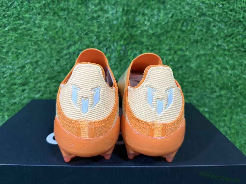 Unisex Messi x Adidas F50 Elite Laceless FG Firm Ground Low-Tops Football Boots - Orange/Sunset Glow/Golden Shine