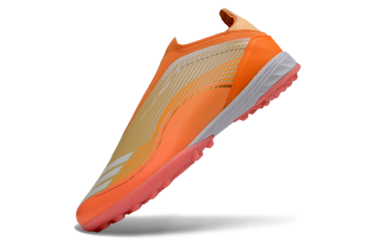 Men's Messi x Adidas F50 Elite Laceless TF Artificial Turf Low-Tops Football Shoes - Orange/Coral Orange/Sandy Peach