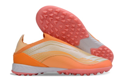 Men's Messi x Adidas F50 Elite Laceless TF Artificial Turf Low-Tops Football Shoes - Orange/Coral Orange/Sandy Peach