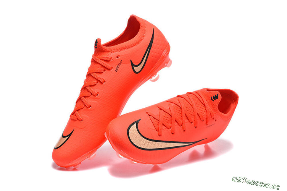 Unisex Nike Air Zoom Mercurial Vapor 17 Elite FG Firm Ground Low-Tops Football Boots - Orange/Neon Burst/Golden Accents 6