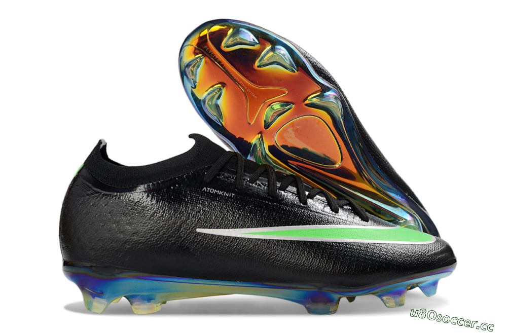 Unisex Nike Air Zoom Mercurial Vapor 17 Elite FG Firm Ground Low-Tops Football Boots - Black/Neon Green/Iridencent 2