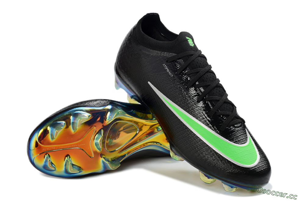 Unisex Nike Air Zoom Mercurial Vapor 17 Elite FG Firm Ground Low-Tops Football Boots - Black/Neon Green/Iridencent 3