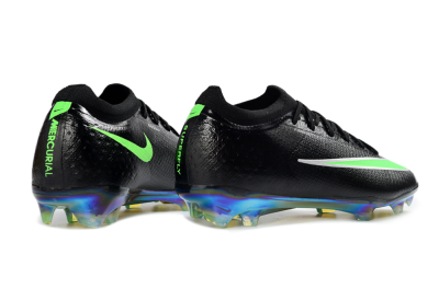Unisex Nike Air Zoom Mercurial Vapor 17 Elite FG Firm Ground Low-Tops Football Boots - Black/Neon Green/Iridencent