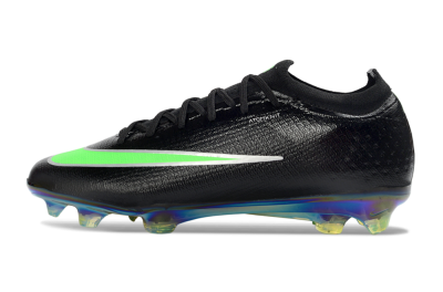 Unisex Nike Air Zoom Mercurial Vapor 17 Elite FG Firm Ground Low-Tops Football Boots - Black/Neon Green/Iridencent