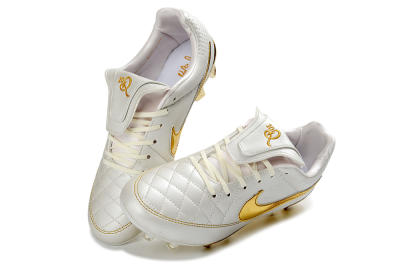 Men's Nike Tiempo Legend SE FG Firm Ground Low-Tops Football Boots - White/Gold Metallic/White Pearl