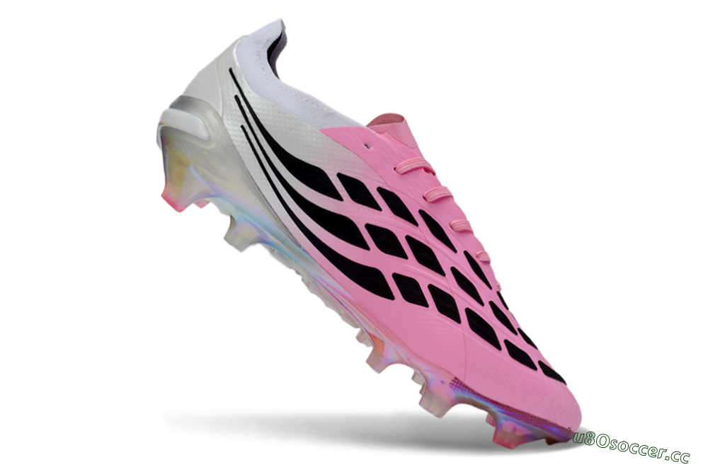 Unisex Adidas Predator 26 Elite FG Firm Ground Low-Tops Football Boots - Pink/Electric Pink/Black 4