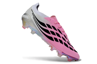 Unisex Adidas Predator 26 Elite FG Firm Ground Low-Tops Football Boots - Pink/Electric Pink/Black