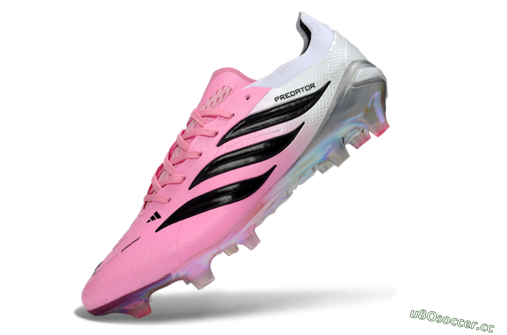 Unisex Adidas Predator 26 Elite FG Firm Ground Low-Tops Football Boots - Pink/Electric Pink/Black 5