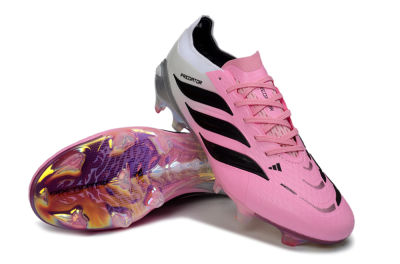 Unisex Adidas Predator 26 Elite FG Firm Ground Low-Tops Football Boots - Pink/Electric Pink/Black