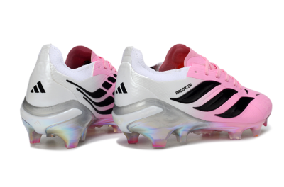 Unisex Adidas Predator 26 Elite FG Firm Ground Low-Tops Football Boots - Pink/Electric Pink/Black