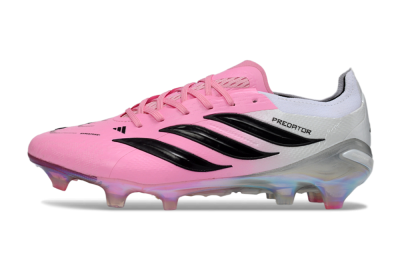 Unisex Adidas Predator 26 Elite FG Firm Ground Low-Tops Football Boots - Pink/Electric Pink/Black