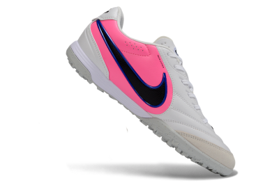 Men's Nike Tiempo Legend 11 Elite TF Artificial Turf Low-Tops Football Shoes - White/Electric Blue/Neon Pink
