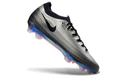 Unisex Nike Air Zoom Mercurial Vapor 17 Elite FG Firm Ground Low-Tops Football Boots - Silver/Electric Blue/Shiny Black
