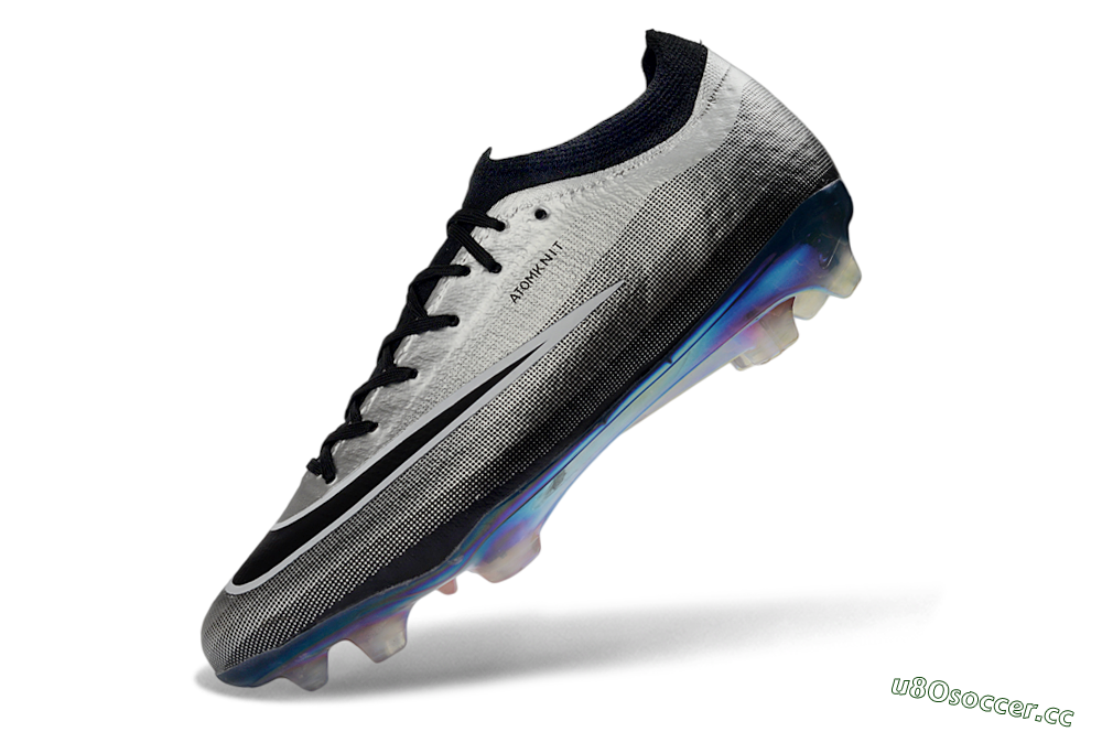 Unisex Nike Air Zoom Mercurial Vapor 17 Elite FG Firm Ground Low-Tops Football Boots - Silver/Electric Blue/Shiny Black 5