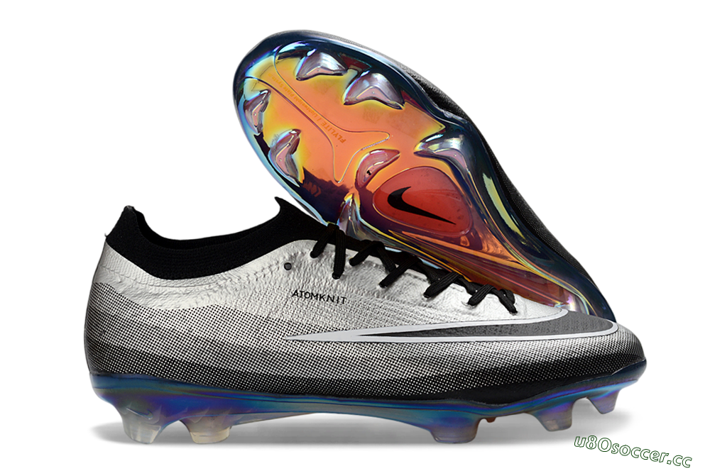 Unisex Nike Air Zoom Mercurial Vapor 17 Elite FG Firm Ground Low-Tops Football Boots - Silver/Electric Blue/Shiny Black 2