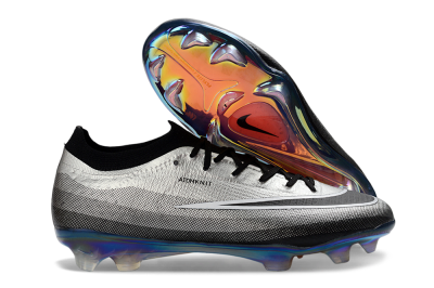 Unisex Nike Air Zoom Mercurial Vapor 17 Elite FG Firm Ground Low-Tops Football Boots - Silver/Electric Blue/Shiny Black