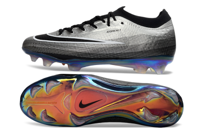 Unisex Nike Air Zoom Mercurial Vapor 17 Elite FG Firm Ground Low-Tops Football Boots - Silver/Electric Blue/Shiny Black