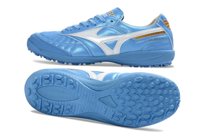 Men's Mizuno Morelia Neo 4 TF Artificial Turf Low-Tops Football Shoes - Blue/Sky Blue/White