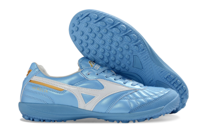 Men's Mizuno Morelia Neo 4 TF Artificial Turf Low-Tops Football Shoes - Blue/Sky Blue/White