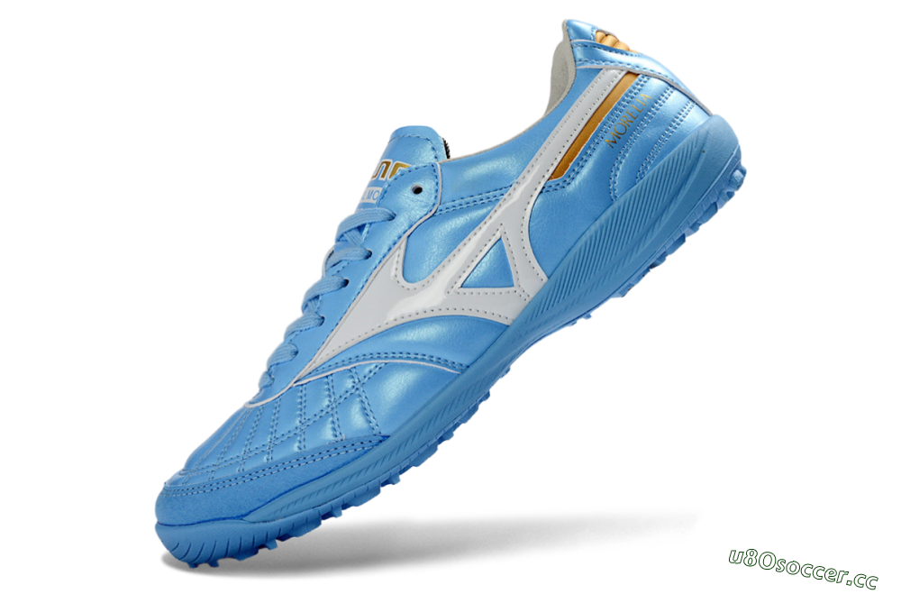 Men's Mizuno Morelia Neo 4 TF Artificial Turf Low-Tops Football Shoes - Blue/Sky Blue/White 5