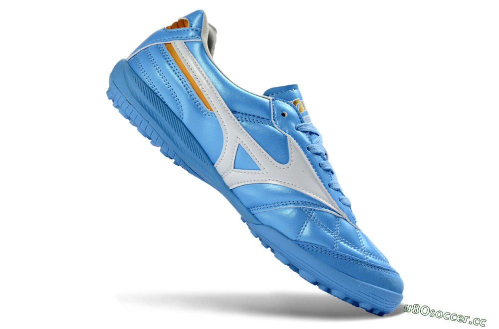 Men's Mizuno Morelia Neo 4 TF Artificial Turf Low-Tops Football Shoes - Blue/Sky Blue/White 4