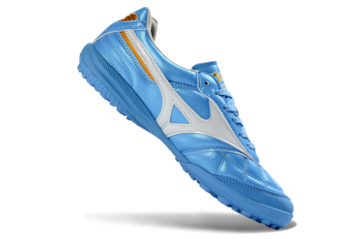 Men's Mizuno Morelia Neo 4 TF Artificial Turf Low-Tops Football Shoes - Blue/Sky Blue/White