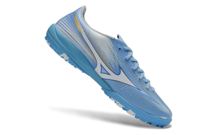 Men's Mizuno Alpha 3 Elite TF Artificial Turf Low-Tops Football Shoes - Blue/Sky Blue/White
