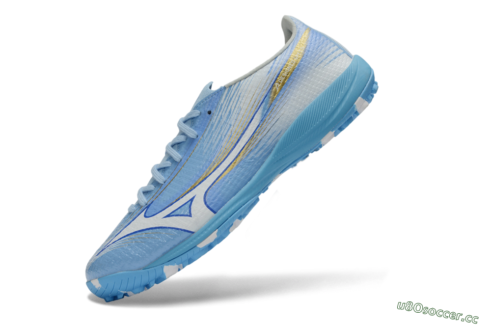 Men's Mizuno Alpha 3 Elite TF Artificial Turf Low-Tops Football Shoes - Blue/Sky Blue/White 5