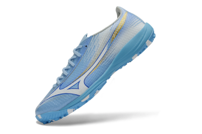 Men's Mizuno Alpha 3 Elite TF Artificial Turf Low-Tops Football Shoes - Blue/Sky Blue/White
