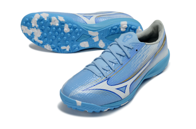 Men's Mizuno Alpha 3 Elite TF Artificial Turf Low-Tops Football Shoes - Blue/Sky Blue/White